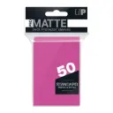 Ultra Pro - PRO-Matte - 50 deck sleeves roses vif - pour cartes Standard