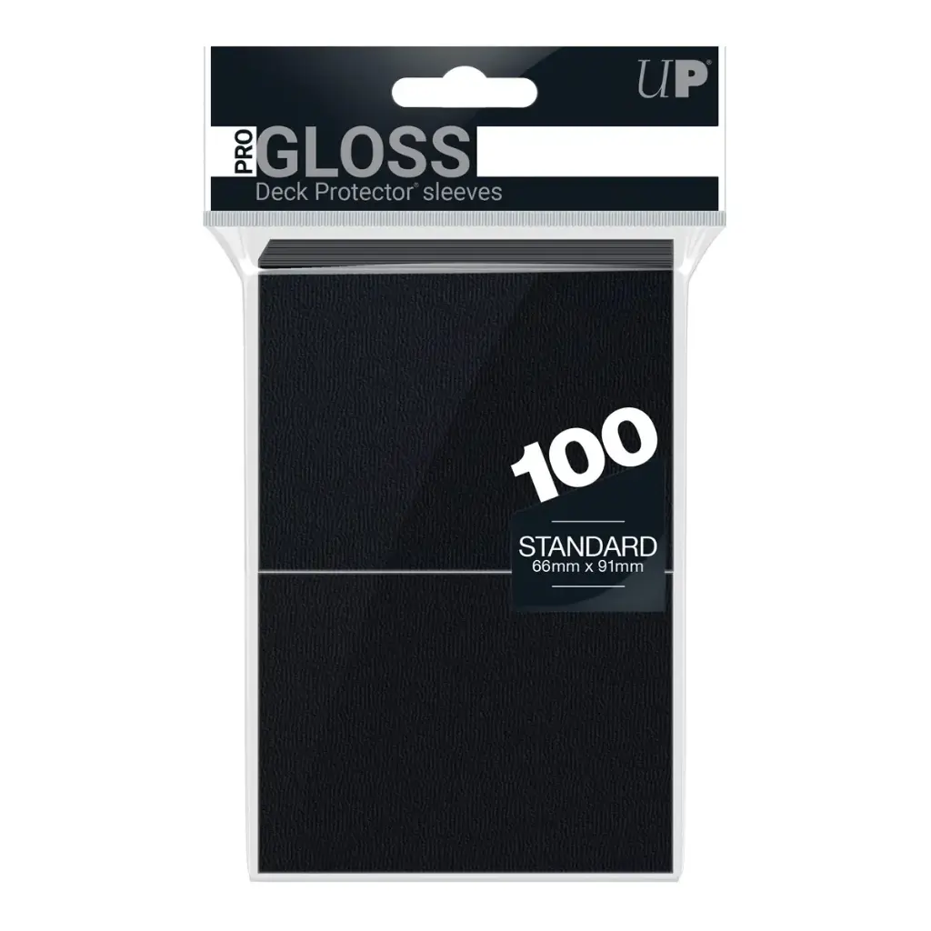 Ultra Pro - PRO-Gloss - 100 deck sleeves noires - pour cartes Standard